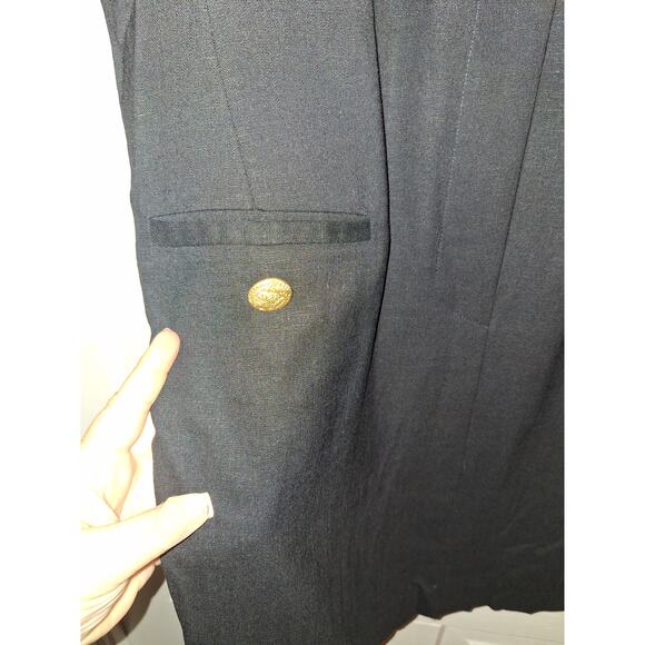 Vintage Depeche Mode S 12‎ Black Dress With Gold Buttons Dark Academia Nautical - Picture 7 of 9